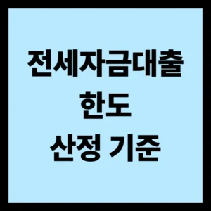 전세자금대출 한도 산정 기준 전세자금대출 한도 산정 기준