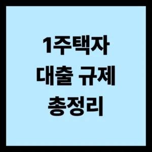 1주택자 대출 규제 기본 정리