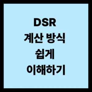 DSR 계산 방식 쉽게 이해하기