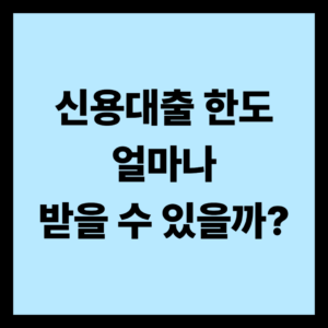 신용대출 한도