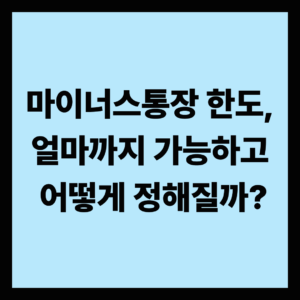 마이너스통장 한도